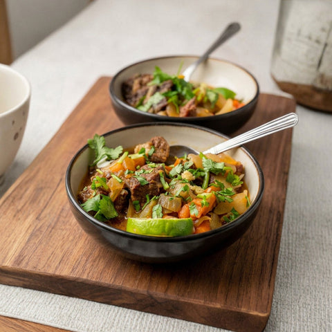 Coconut Ginger Braised Brisket with Mashed Sweet Potatoes